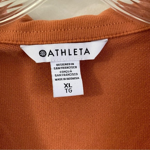 Athleta Retroterry Polo Sweatshirt Sunbaked Clay Orange Boxy Relaxed Size XL NEW - Picture 6 of 8